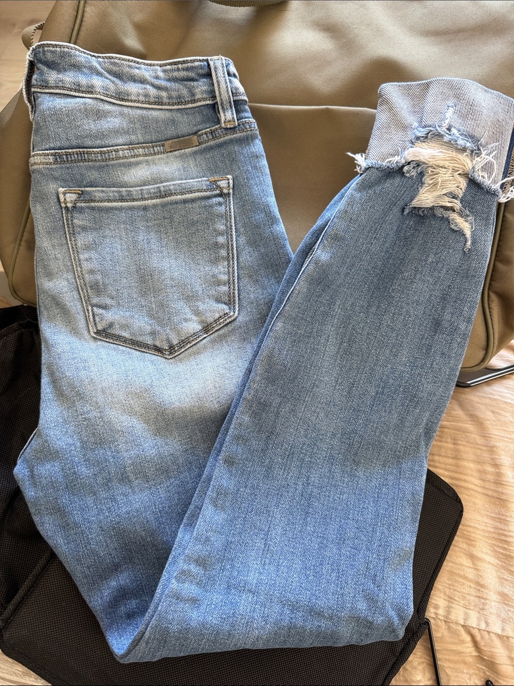Light Blue Women's Distressed Skinny Jeans